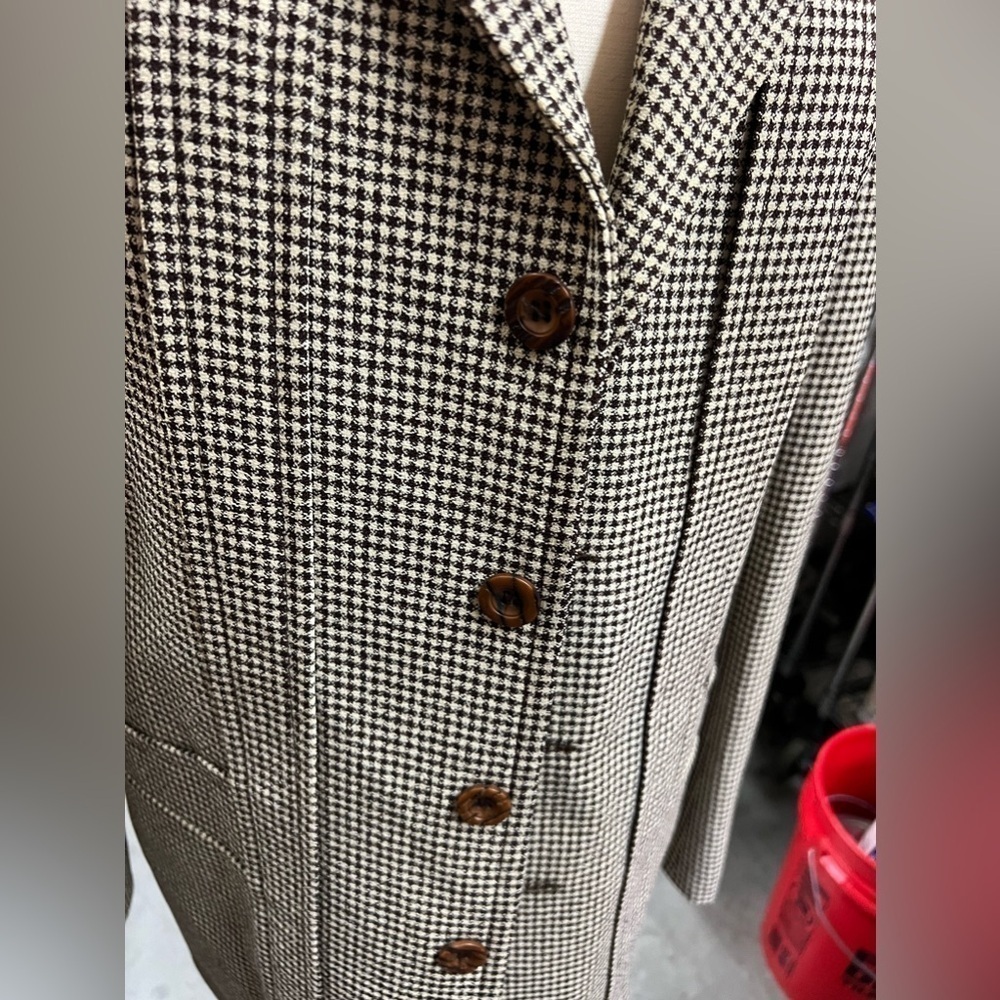 Vintage Knack Leisurewear made in Japan jacket- Men medium 40 brown houndstooth - Picture 2 of 12